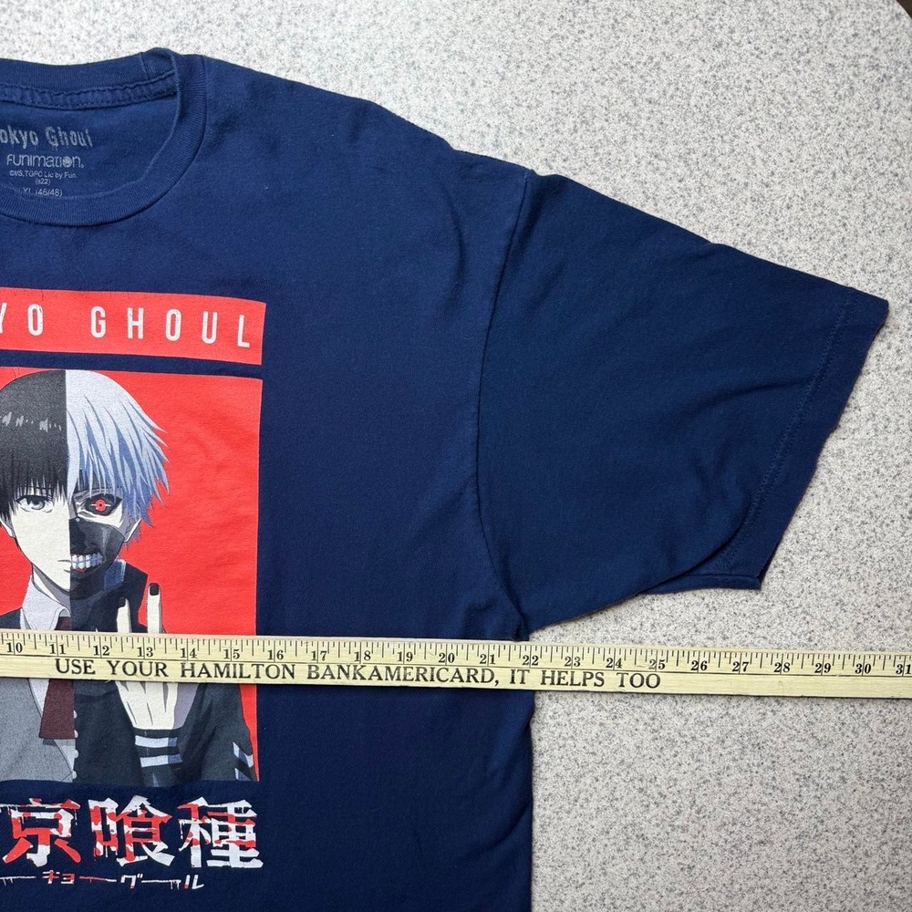 Funimation Tokyo Ghoul Ken Kaneki Graphic Tee Shirt Navy Blue XL - Picture 4 of 5